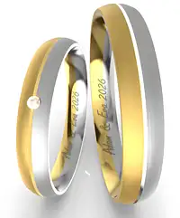 Bicolor-​Ringe aus 333 Gelb- und Weißgold 