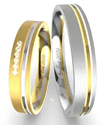 Bicolor-​Ringe aus 585 Gelbgold & 585 Weißgold 